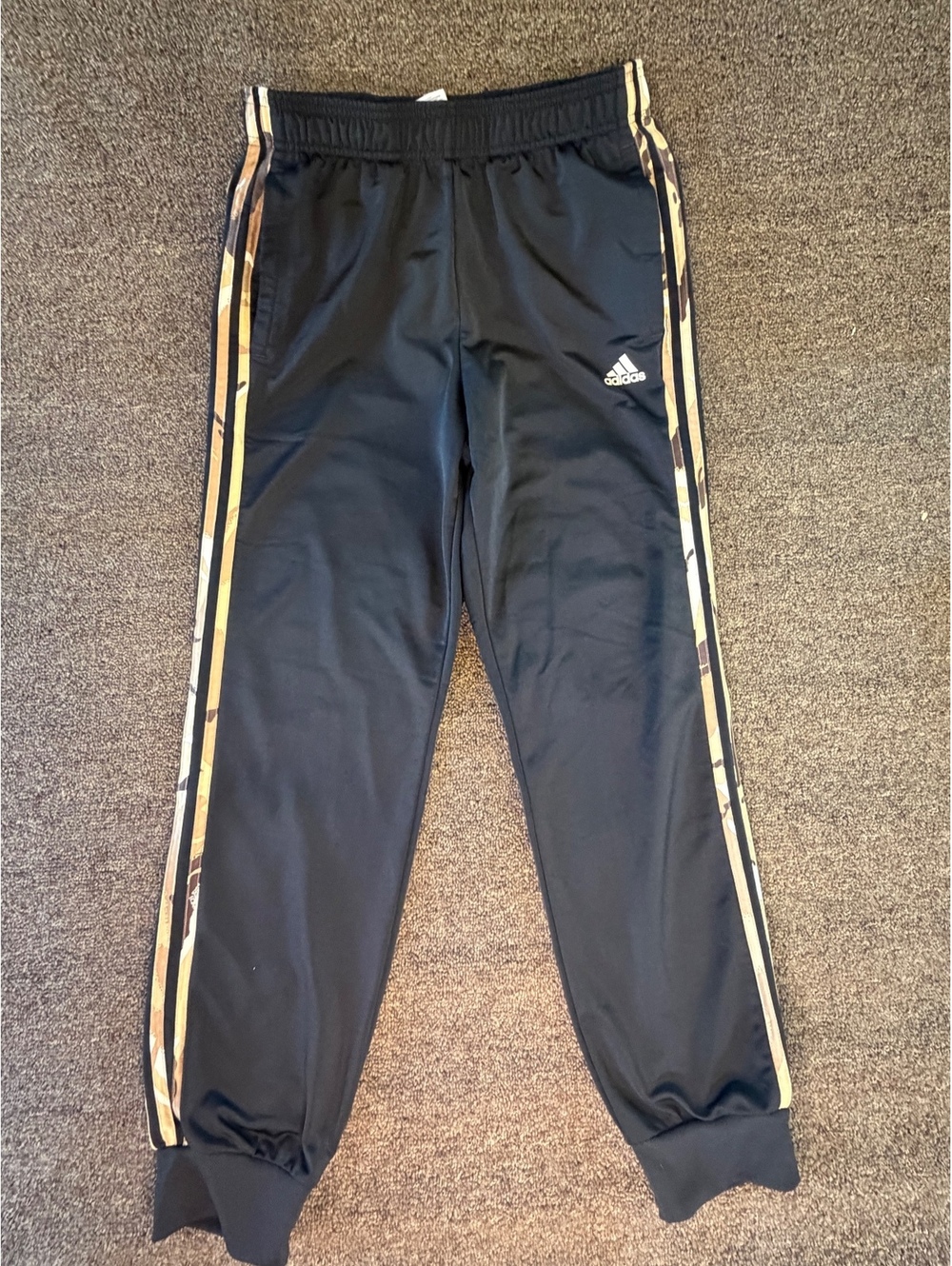Adidas Primegreen Men’s M Black Track Pants Camo 3-Stripes Joggers H48439